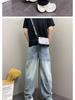 2025 Autumn High Street Loose Straight-Leg Jeans: Versatile Washed Punk Trousers