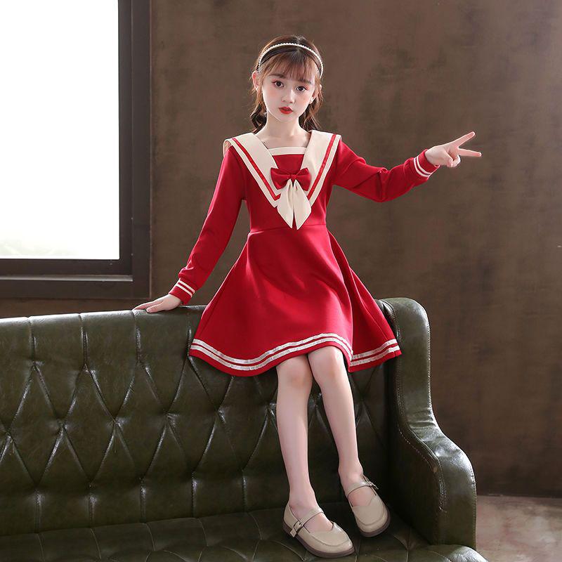 

Комплект красного платья принцессы JK для девочек на весну и осень 160cm