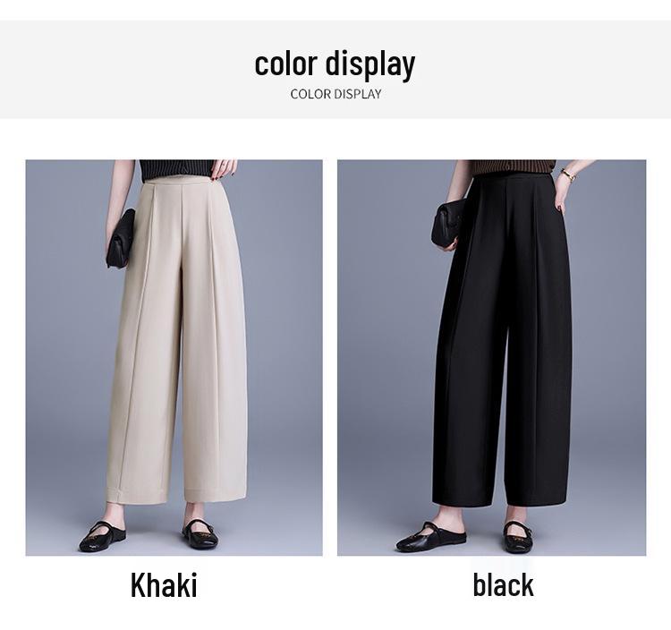 Spring 2026 Elegant Casual High Waist Wide Leg Pants for Middle-Aged and Elderly Women