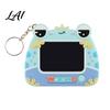 Student Decompression Toy Mini Drawing Board Keychain for Kids Cartoon Frog Writing Pad with Erasable Key Ring Hanging Doodle Sketch School