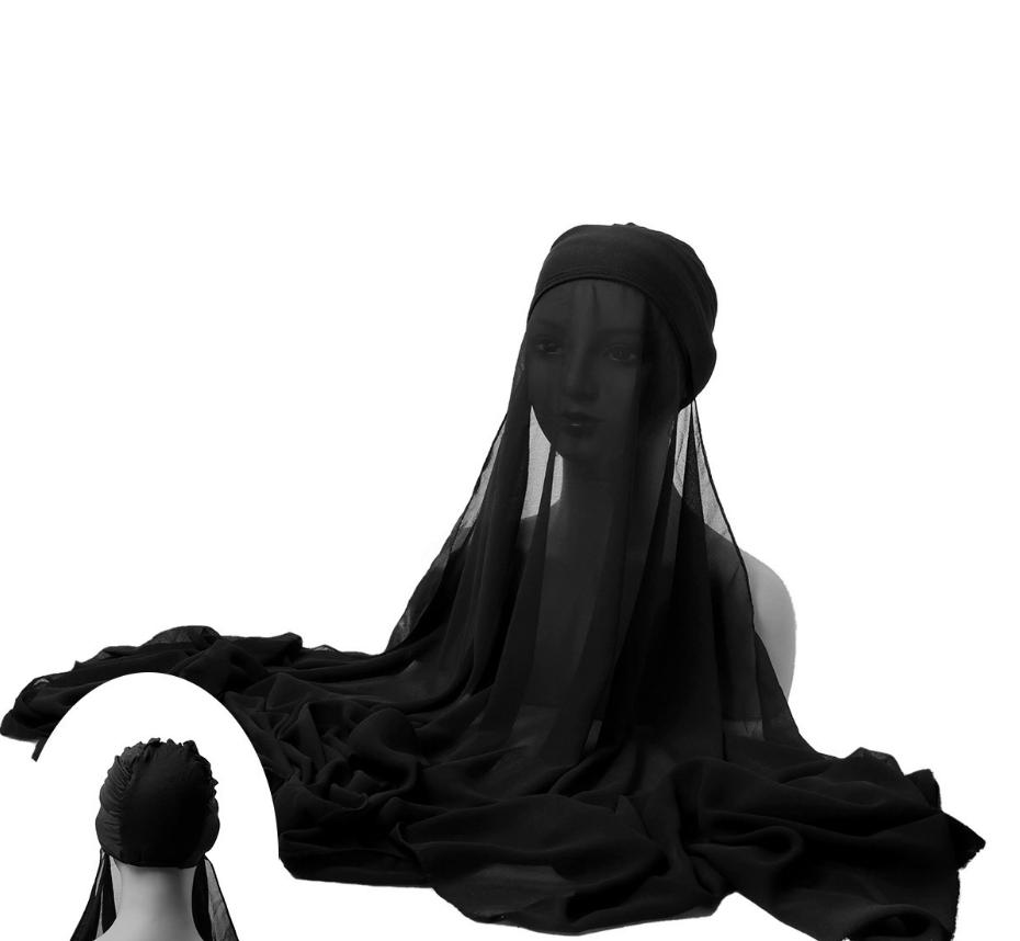 Ramadan Instant Hijabs Chiffon Hijab Scarf With Jersey Caps Bonnet Brand Design Muslim Scarf Women Islamic Underscarf Hijabs