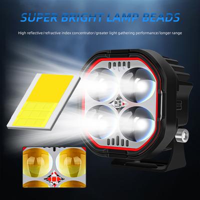 1/2pcs Car DRL LED Work Spot Light Motorcycle Spotlights 4x4 Offroad White Red Yellow Strobe Fog Lamp 12V Automotive Accessories