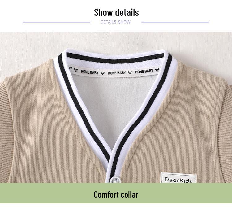 Boys' Spring & Fall Long-Sleeve Three-Piece Sportswear Set for Infants & Toddlers