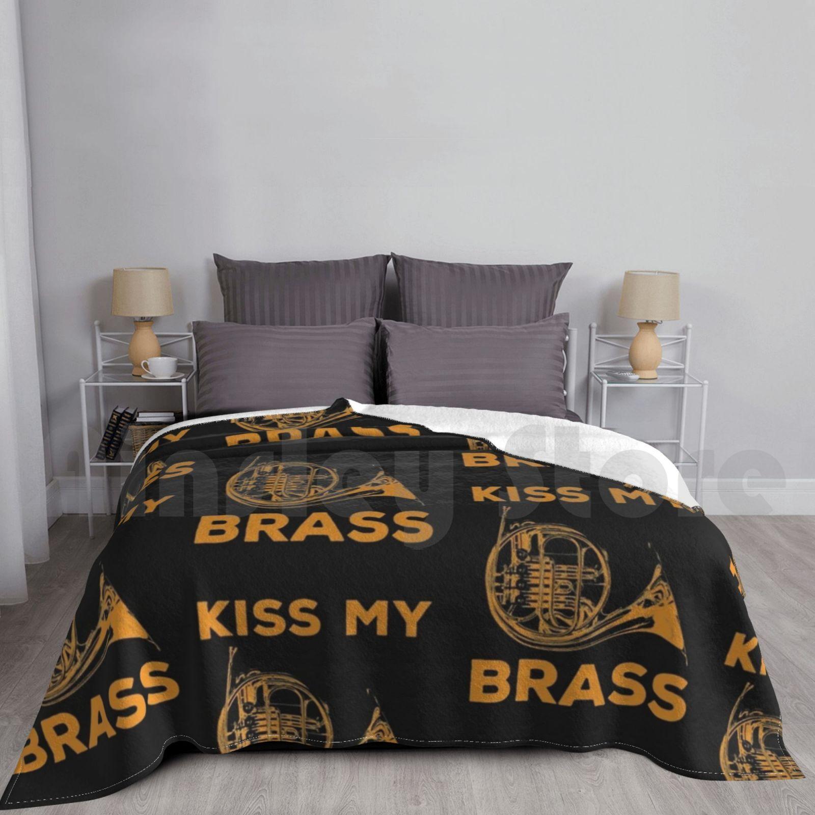 Blanket French Horn Player-Kiss My Brass 1499 French Horn Kiss My Player Orchestra Musical Size: 75*100cm, Weight: 230 GSM