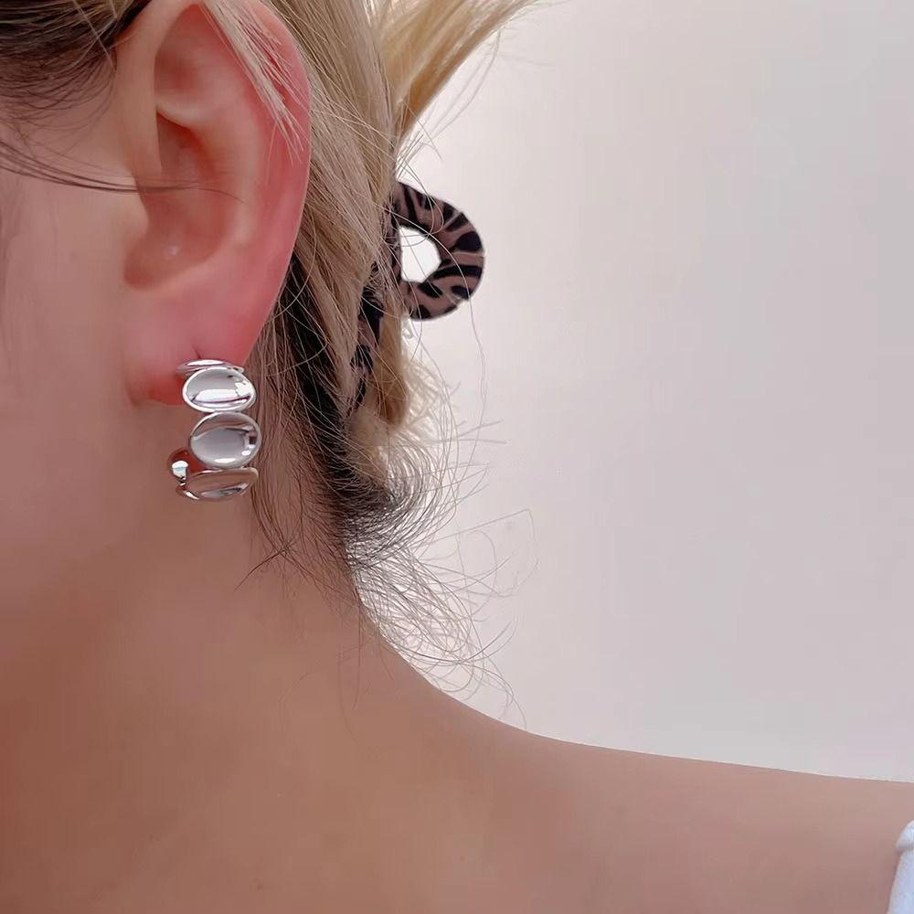 C Shaped Drop Earrings Gold/Silver Stud Earrings Fashion Women's Dangle Earrings  Engagement