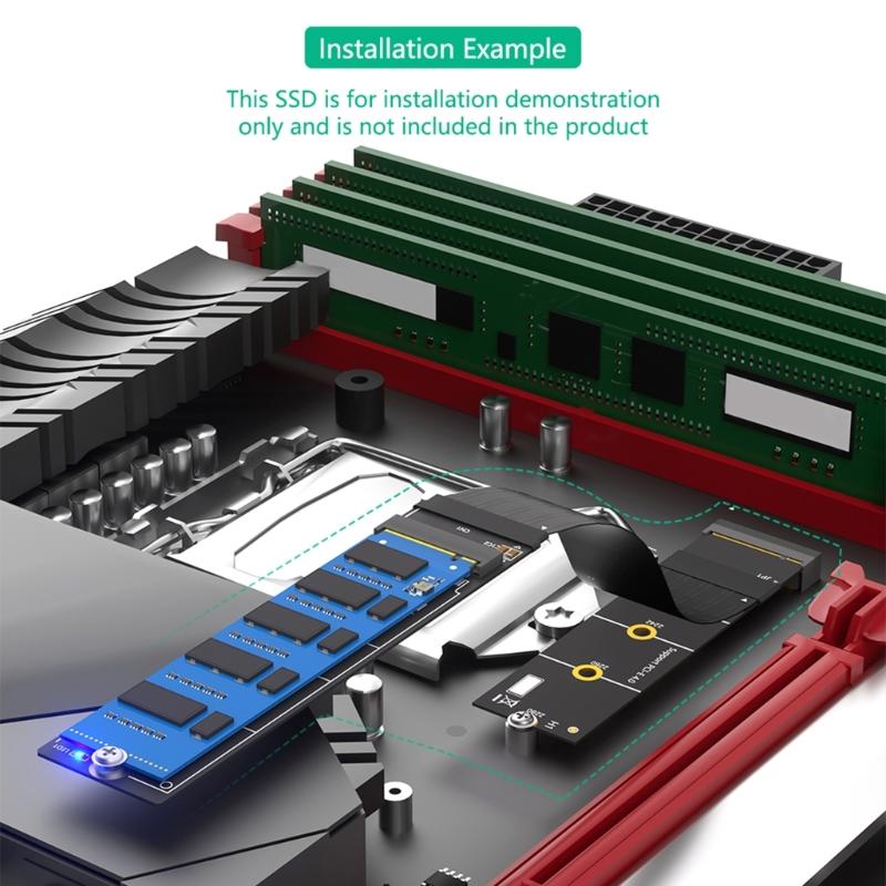PCIe 180 Degree M.2 NVME SSDs Extension Cable Two Protocol Support SATAs NVME Compatible Multiple Lengths