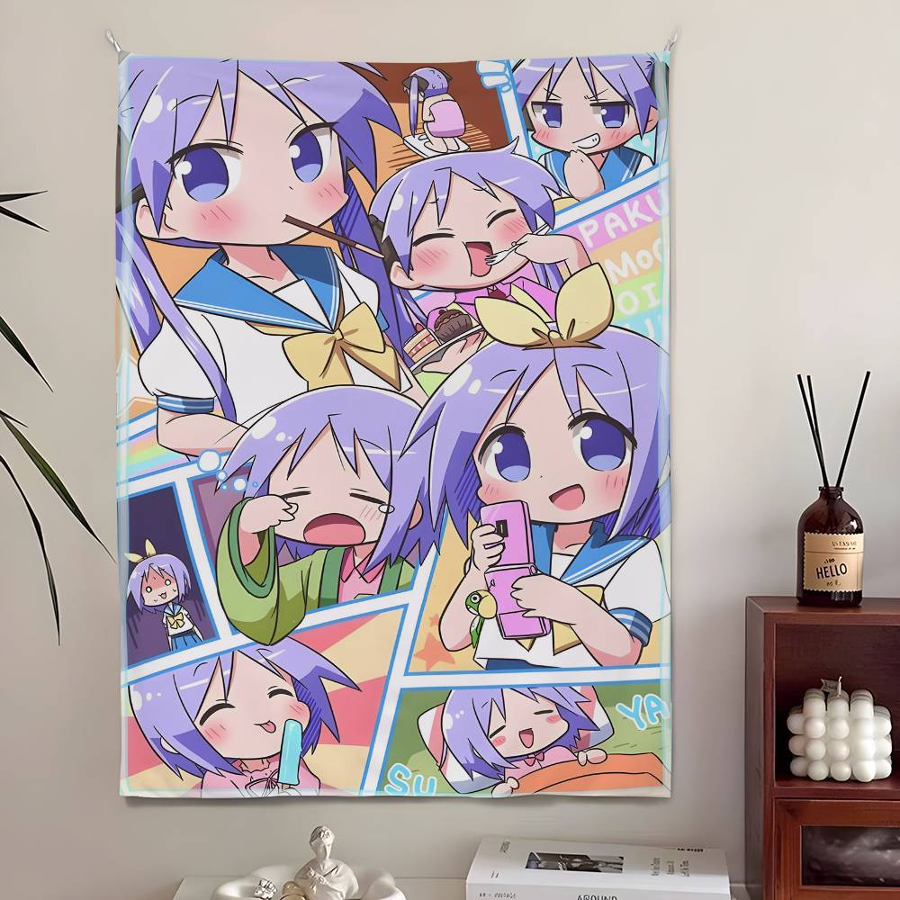 Comptiq 2007 Lucky Star Fatestay night Magazin Cover Wandteppich Nostalgische Raumdekoration für Klassische Otaku Visual Novel Fans
