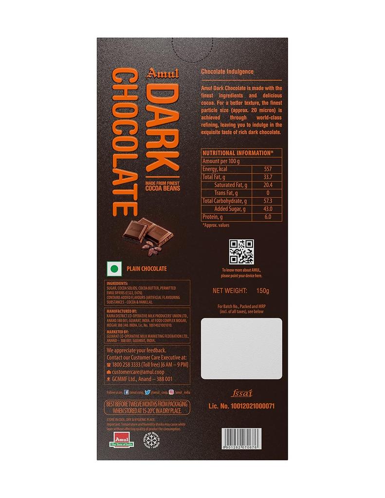 Amul Dark Chocolate, 150g
