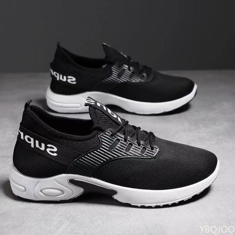

2025 Spring and autumn fashion new breathable men s casual and comfortable running shoes outdoor lightweight travel shoes 44 чёрный