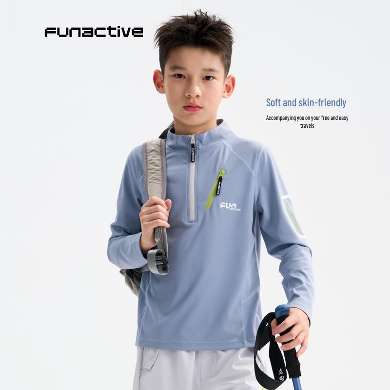 FUN ACTIVE Boys' Outdoor Long-Sleeve Sports T-Shirt