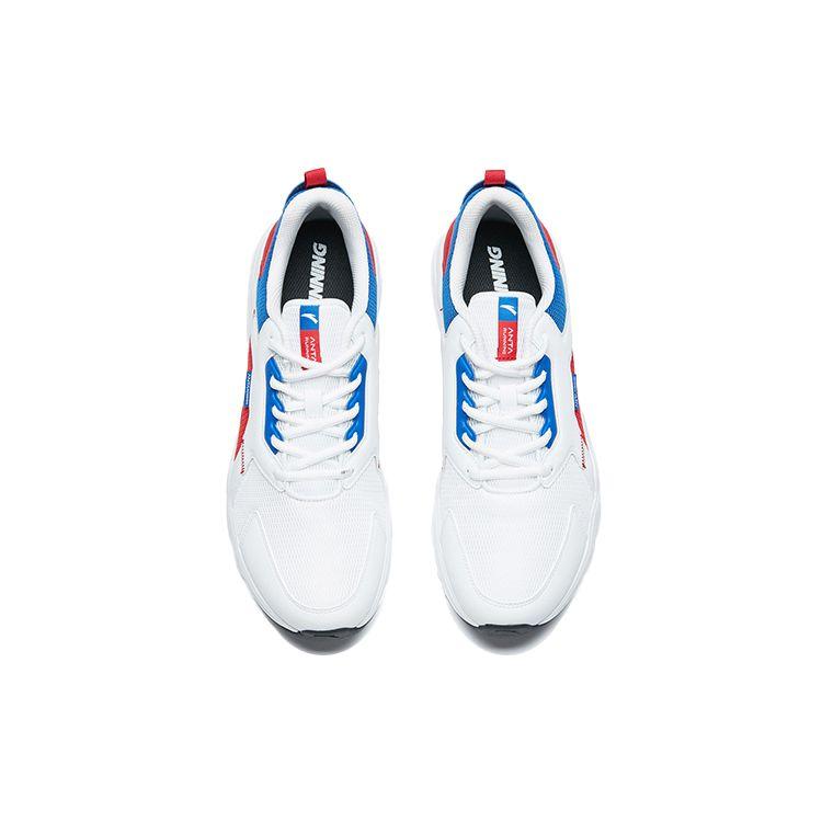 Anta Running Series Shock Absorbing Non-Slip Low-Top Running Shoes Men Sneakers White Blue Red 111935524R-1
