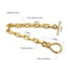 Minimalist 18K Gold Plated Stainless Steel Collarbone Paperclip Herringbone Chain OT Buckle Bracetel Necklace Jewelry