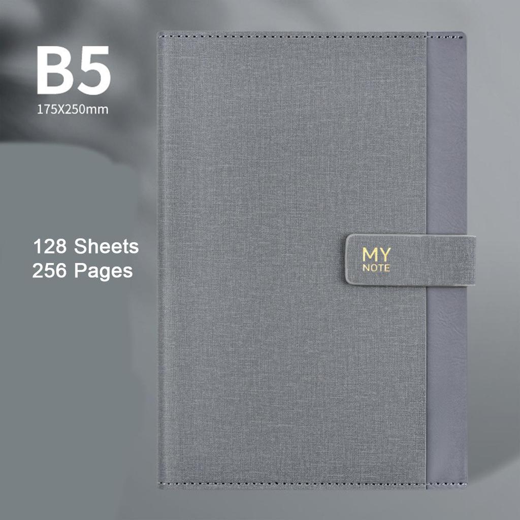 (Logo Engraving Possible) A5/B5 Leather Student Subject Notebook, Buckle Work Notepad, Business Meeting Record Book, Diary, Account Book