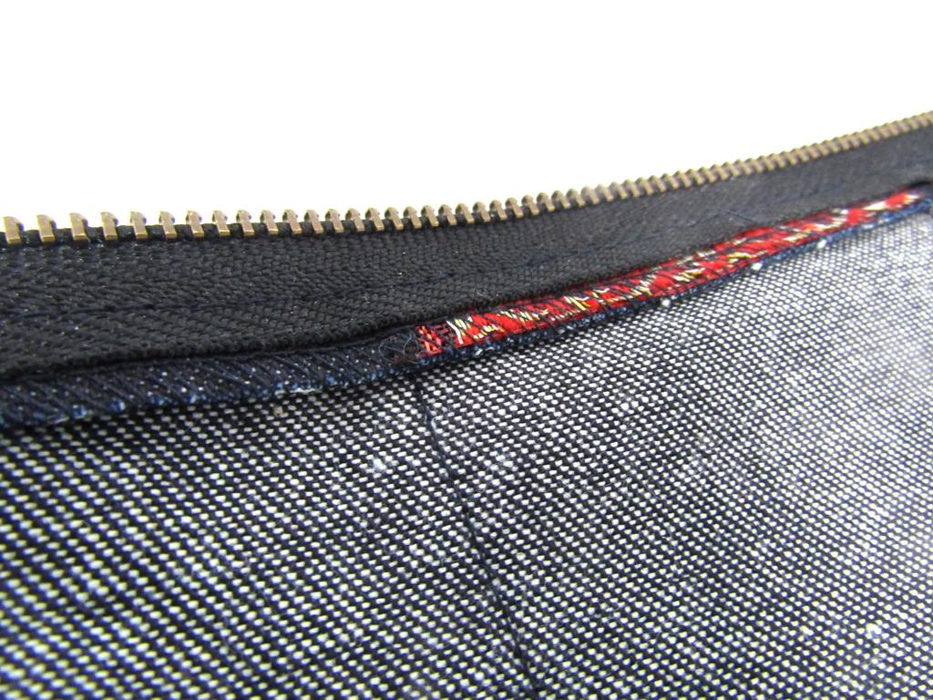 Modern Japanese Denim Made In Family Crest Bag Tatami-edged Pouch, Japan, (Maple)