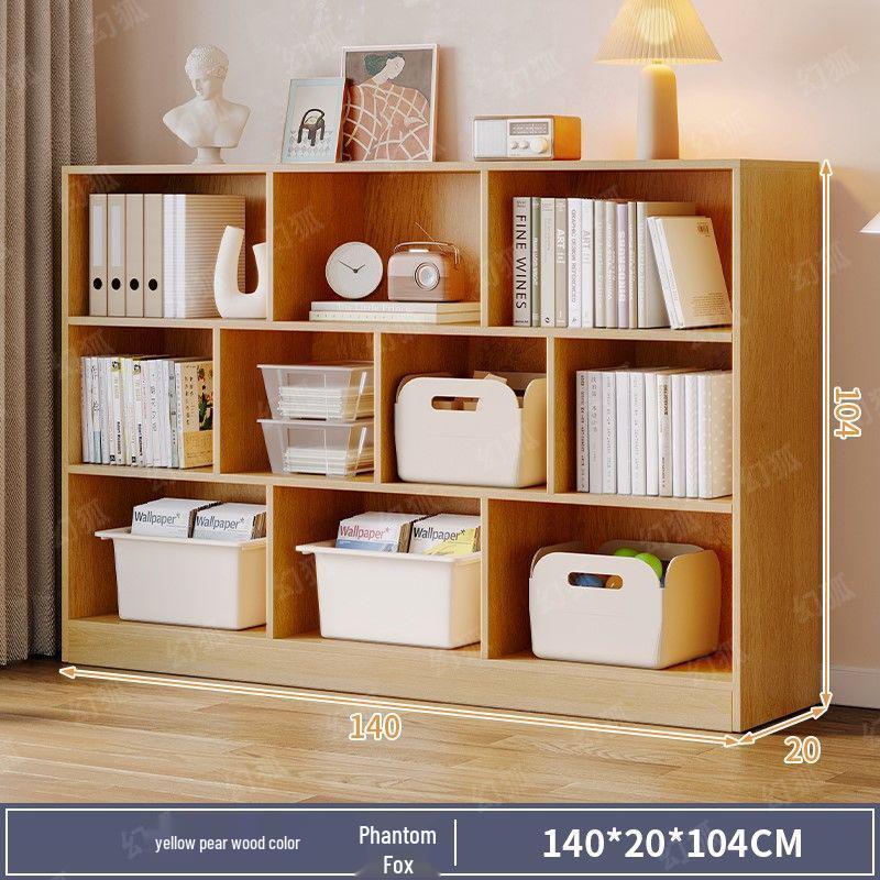Freestanding Multi-Layer Bookshelf and Storage Cabinet for Bedroom