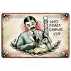 Vintage Barber Sign Metal Wall Decor Retro Tin Plaque for Man Cave Garage