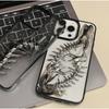 3D Metal Fish Bone Clear Phone Case For 17 16 15 13 14 12 11 Pro Max Punk Chic Camera Protection Soft Silicon Cover