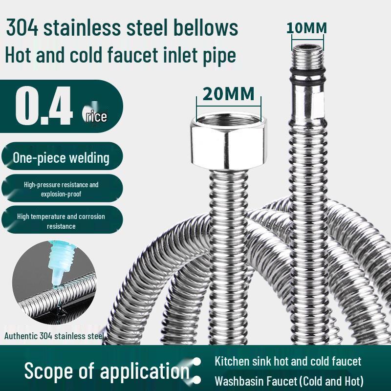 

Explosion-Proof 304 Stainless Steel Corrugated Water Inlet Pipe for Washbasin and Sink