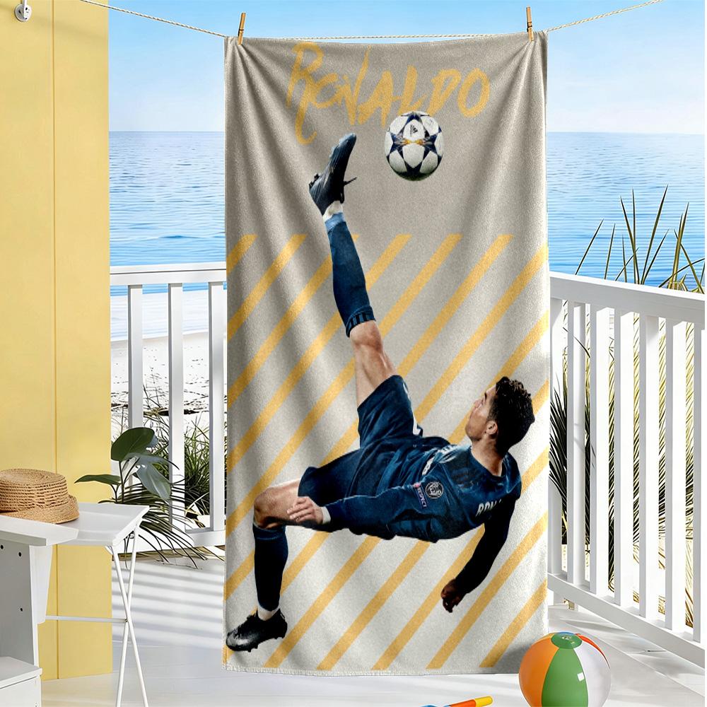 Ronaldo's Skillful Kick Beach Towel Super Soft & Absorbent Comfortable Lightweight Portable for Swimming,Beach,Camping, Travel, Beach Accessories,Gym
