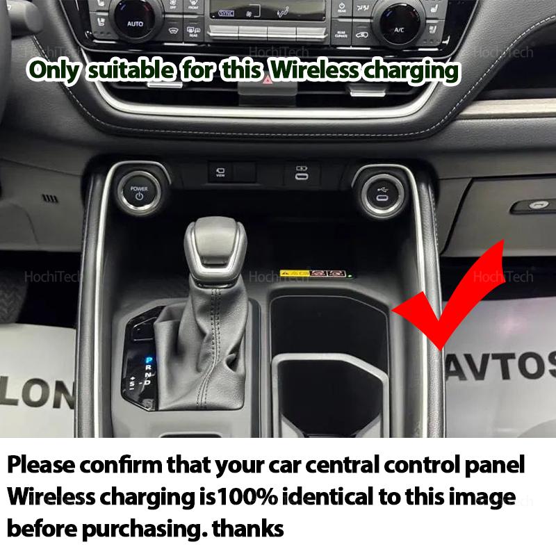 Fast Wireless Charging Pad Non-Slip Mat Car Storage Lightweight Phone Wireless Charger Mat for Toyota Grand Highlander 2025-2025