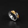 Adjustable Open Ring Men Women Vintage Geometric Copper With Black Gold Plating Enamel Detail