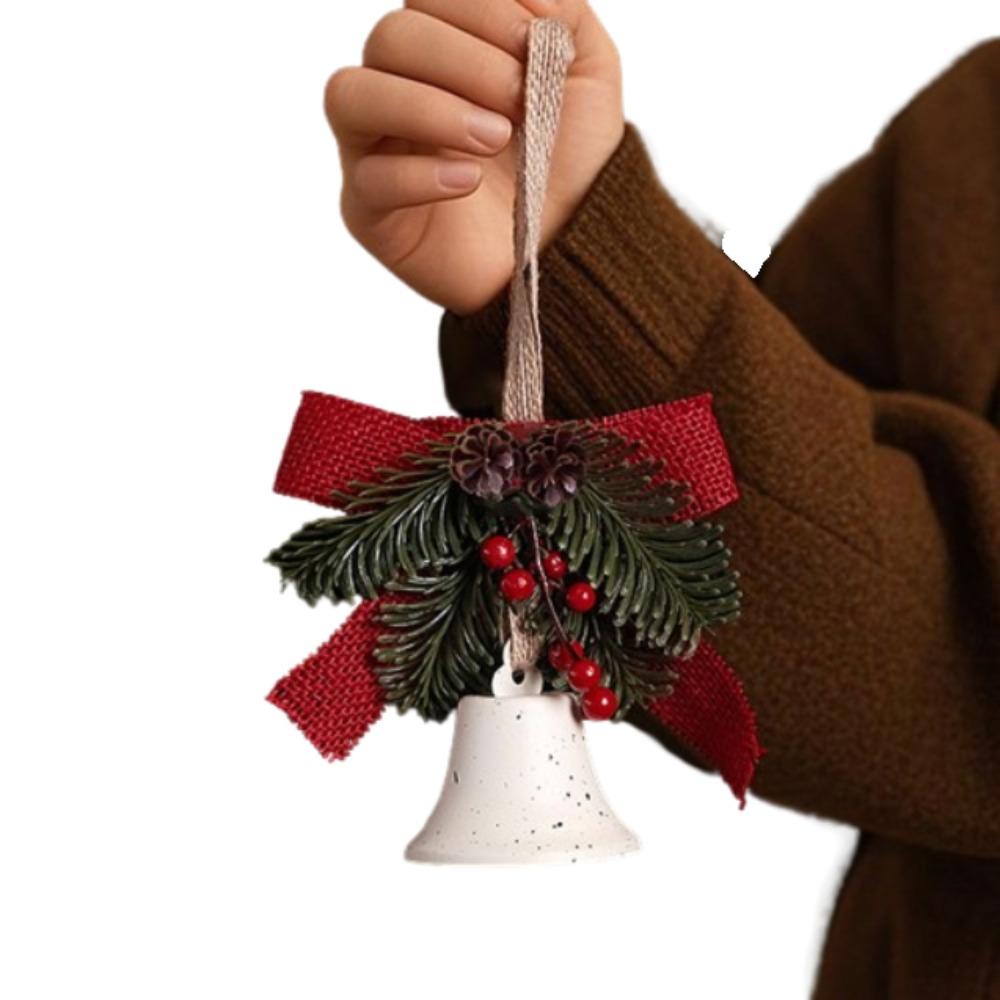 Exquisite Christmas Bell Pendant Retro Metal Bow Bells Holiday Party Decorations