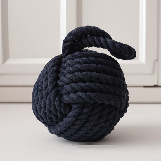 Weighted Door Stopper Heavy Sand Filled Door Stop with Handle Home Office Indoor Decorative Handmade Cotton Rope Ball Floor Doorstop