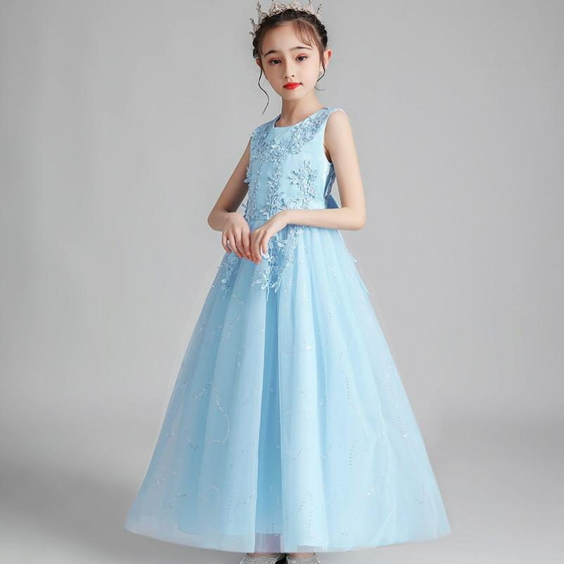 Girls Dress Dress Sleeveless Mesh Performance Host Princess Dress