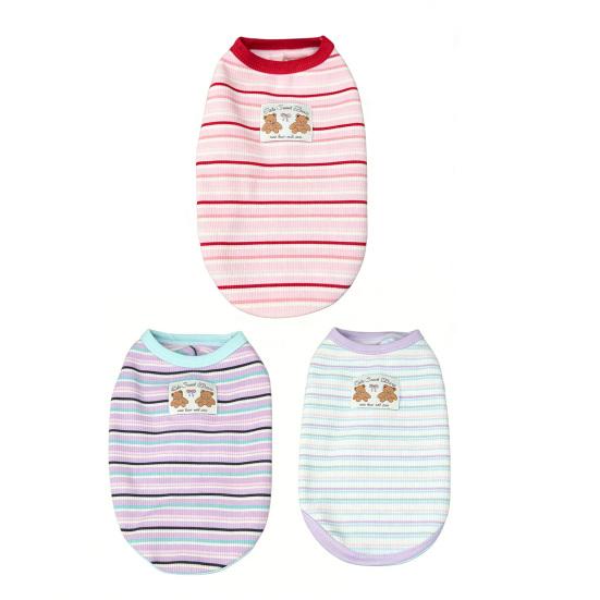 Cotton Ribbed Knit Dog Vest for Small Breeds Summer Sleeveless Striped Puppy Shirt Soft Breathable Pet Outfits