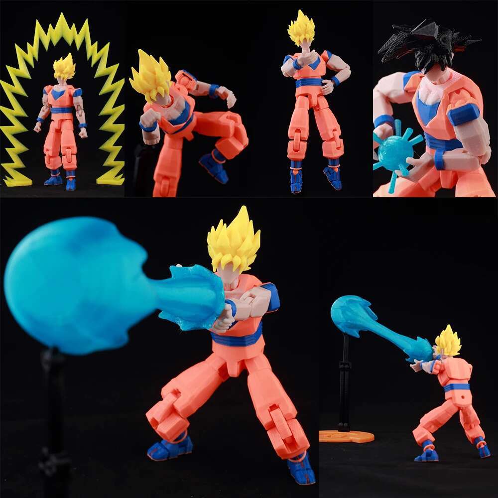 9L3 3D tištěné anime postavičky Šťastný dummy 13 Akční figurky Dragon Ball Son Goku Vícekloubový pohyblivý měnící se figurína Hračky