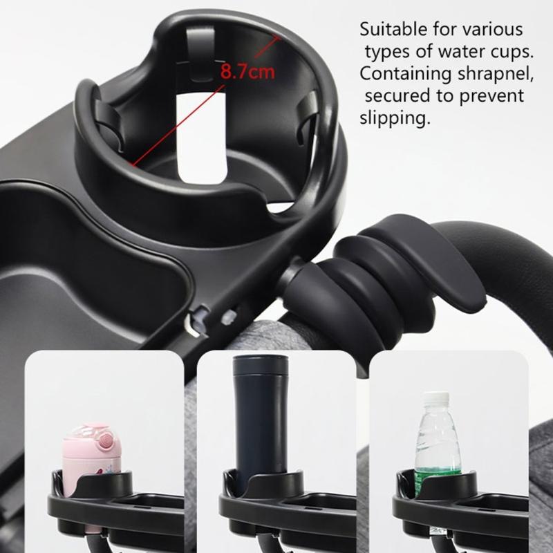 Baby Strollers Snacks Tray with Cup Holder, Food Tray with Lid Multifunctional Organiser Removable Phone Storage Slot