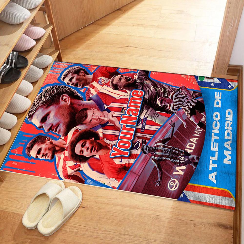 Atletico Madrid Customize Your Name Floor Rug Office Rug Suitable for Dormitory Hallway Entryway Decorate room Anti-slip Rug Office home decor