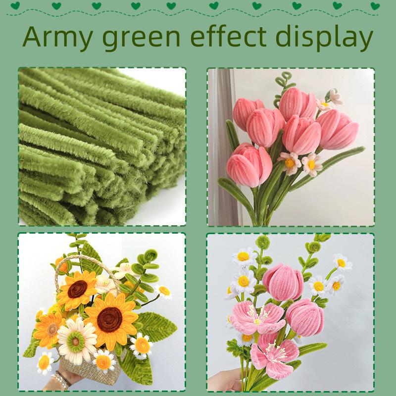 100 Pieces Pipe Cleaners Chenille Stem, Green Color Pipe Cleaners Set for Pipe Cleaners DIY Arts , Chenille Stems Pipe Cleaners