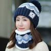 Elastic Woolen Hat Soft Hooded Thermal Cap Korean Style Knitted Scarf  Winter