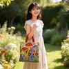 Vintage Quilted Tote Bag Lightweight Large Capacity Travel Handbag Cotton 3D Printed Patterns Shoulder Bag Women Accessory