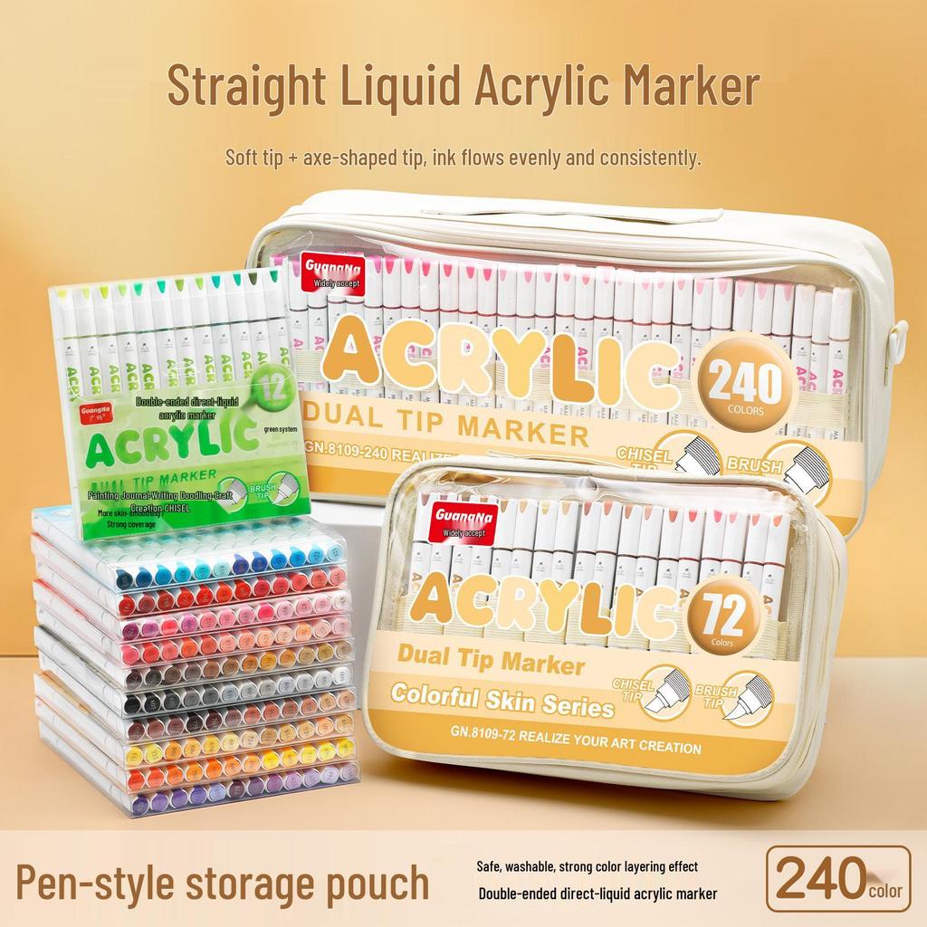 Guangna 8109 Stackable Double-ended Acrylic Marker Pens for DIY Doodling, Journaling, and Art