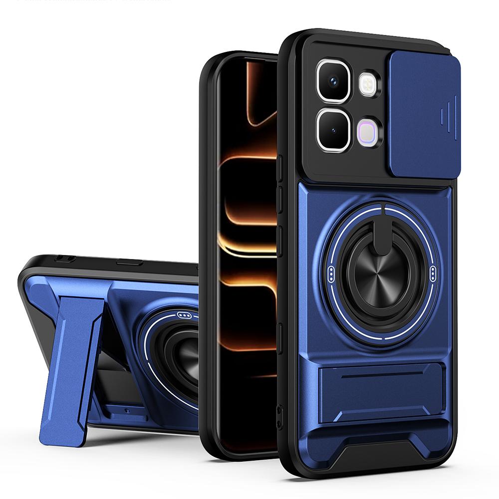 KEYSION Magnetic Phone Case for Infinix Note Edge 5G Slide Camera Protection Upright Kickstand 360° Ring Shockproof Back Cover