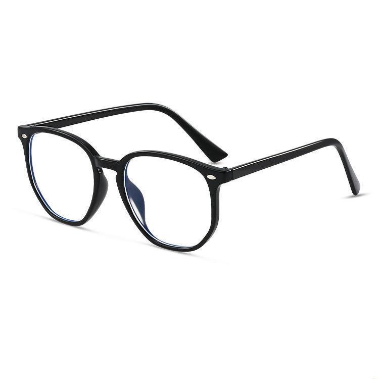Anti-Blue Flat Mirror Plain Artifact Polygonal Glasses Large Frame Glasses