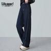 Siboshe High-Waist Loose Washed Wide-Leg Jeans