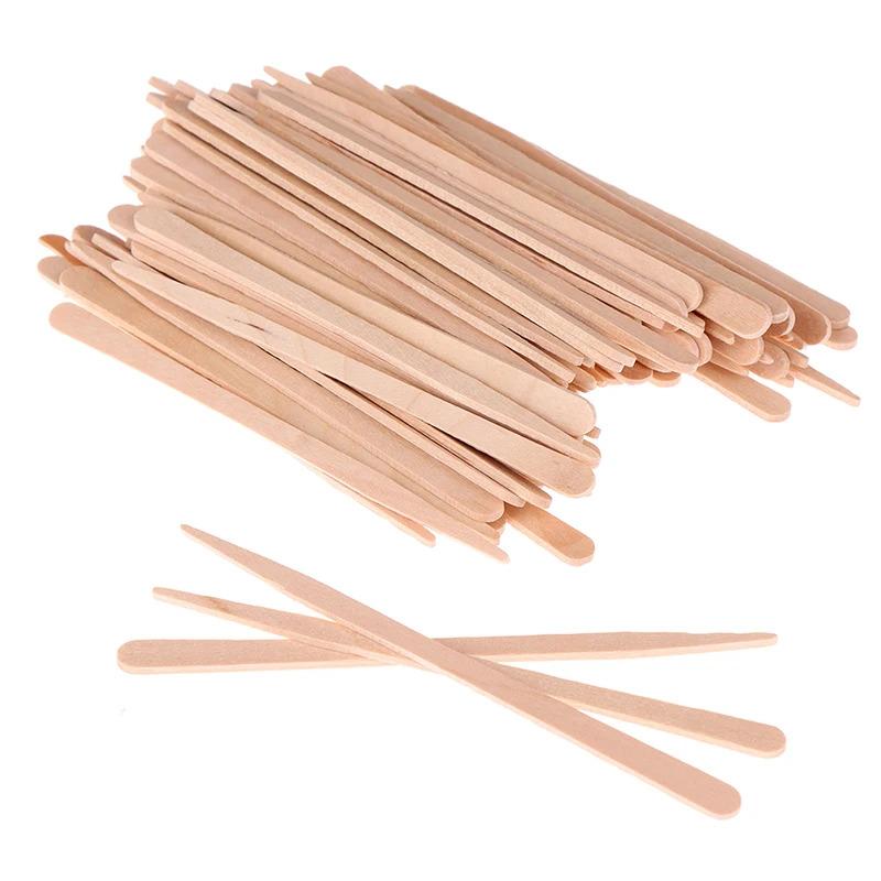 50-200 Stück Holz Körperhaarentfernung Stäbchen Wachs Wachsen Einwegstäbchen Schönheits-Toilettenartikel-Sets Holz Zungenspatel