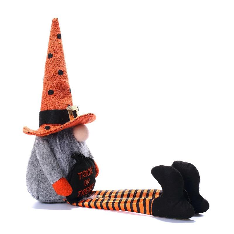Halloween Long-legged Faceless Doll, Dwarf Pumpkin Hat, Christmas Goblin Figurine Set