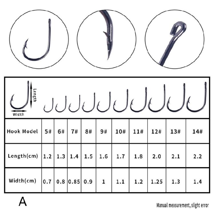 100/500pcs Steel Barbed Fish Hook Rustproof Carp Circle Hooks Baits Holder Hook