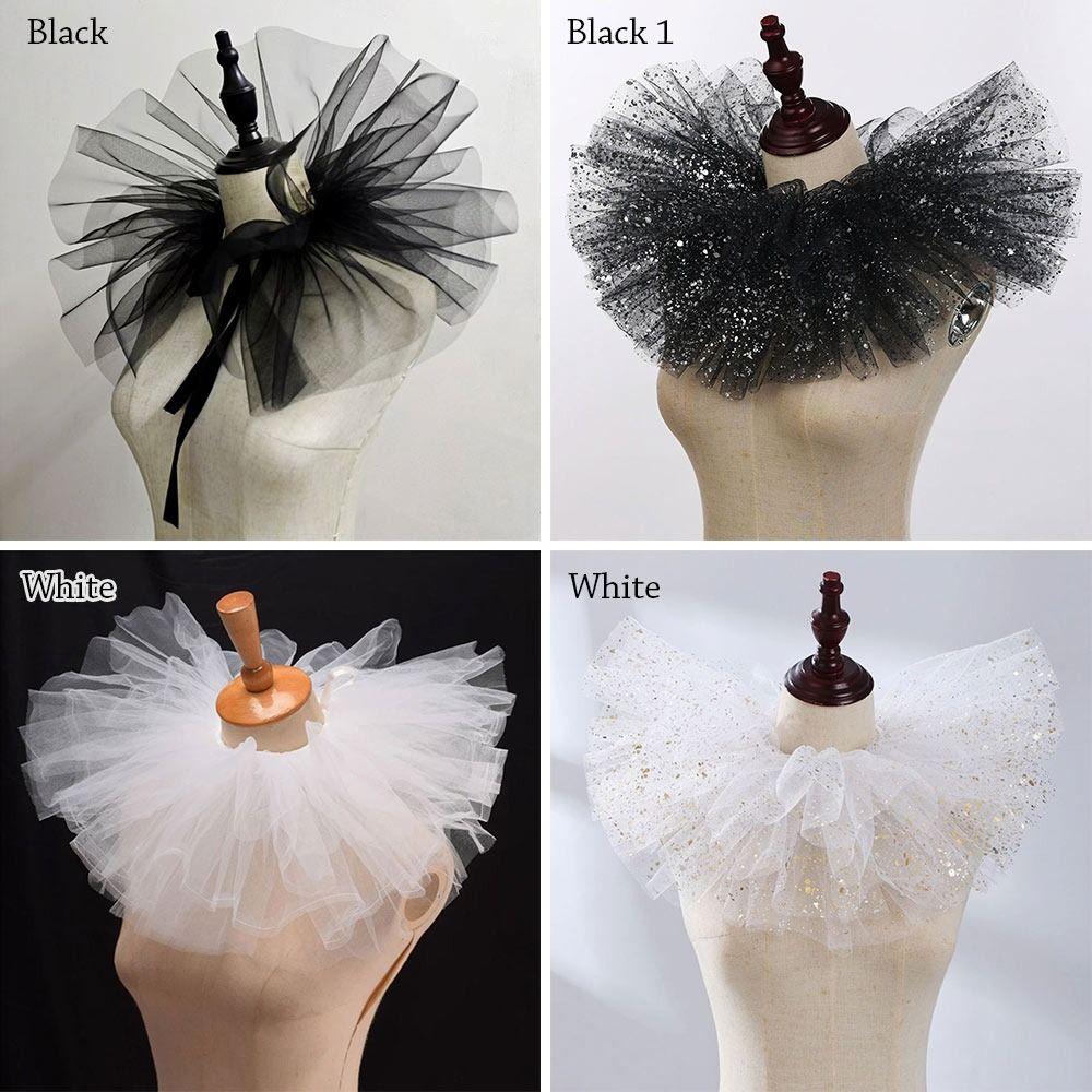 Perfect Match Fashion Victorian Fake Collar Detachable Classic Jabot Collar Ruffled Lace Vintage Neck Collar Party