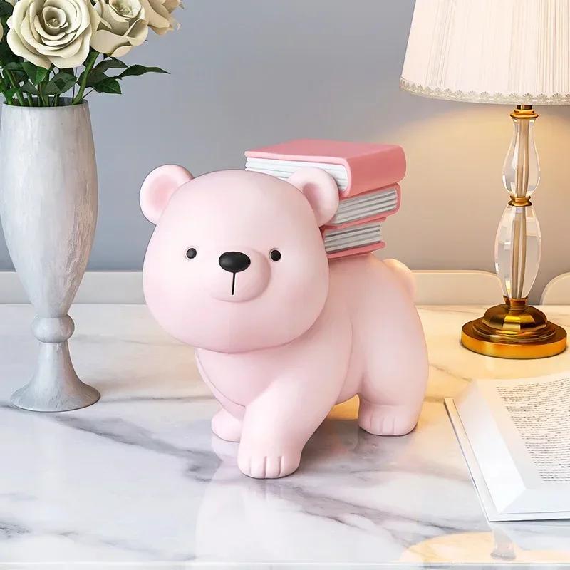 Bear Floor Ornaments Living Room TV Cabinet Sofa Side Coffee Table Tray Decorations Light Luxury Living Room Decoration
