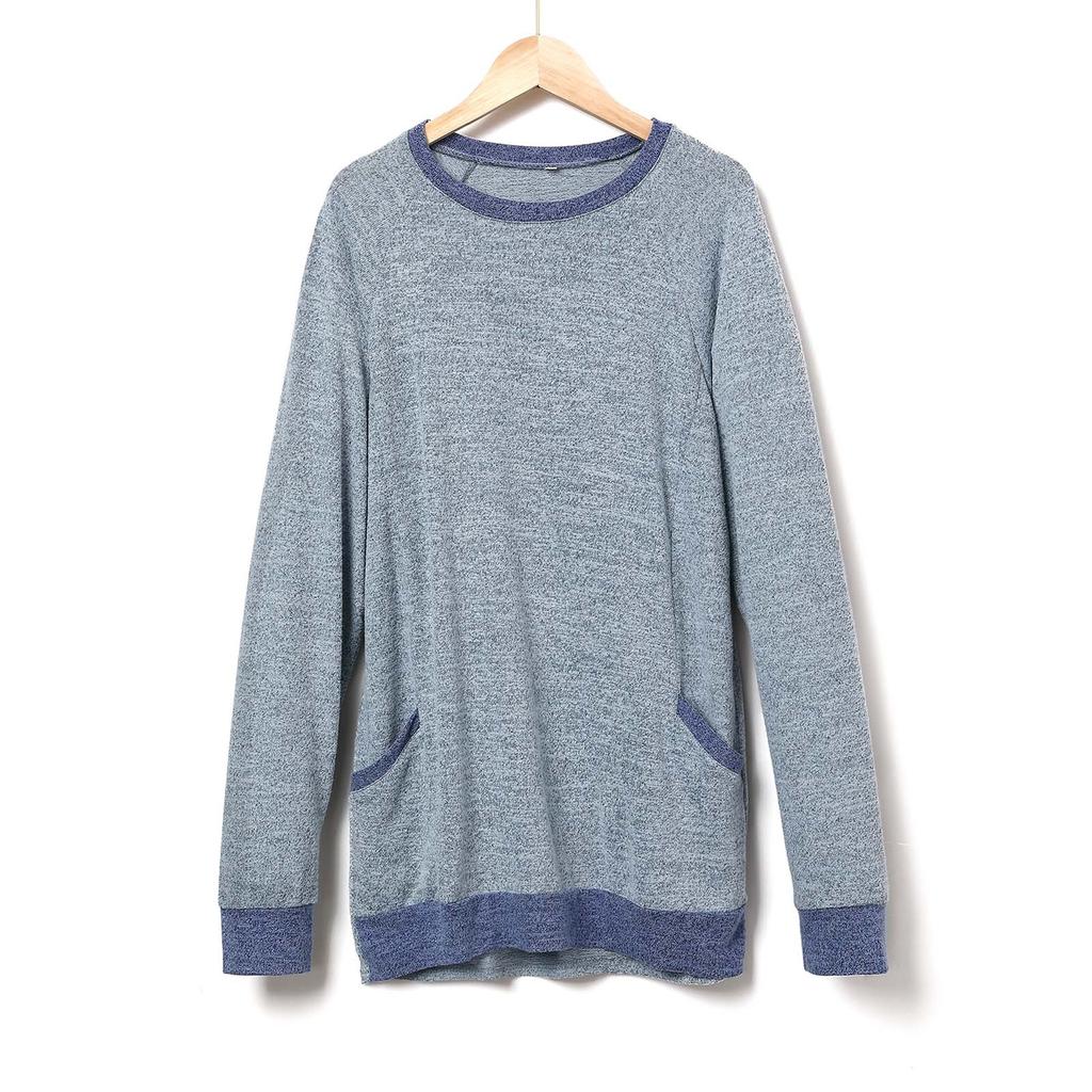 Women Casual Color Block Long Sleeve O-Neck Pockets T-Shirts Sweatshirt Blouse