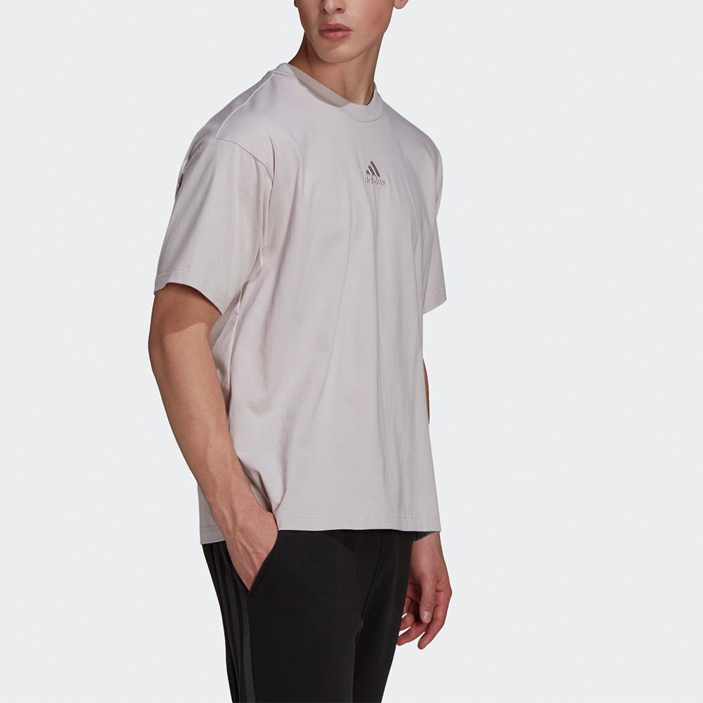 adidas T Shirts Unisex Gray Pink Crew Neck Moderate Straight Fit HU0123