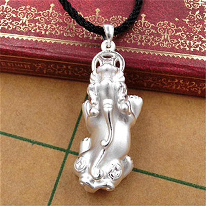 Yi Hua Retro Ethnic Style Solid Silver Pixiu Coin Pendant Necklace
