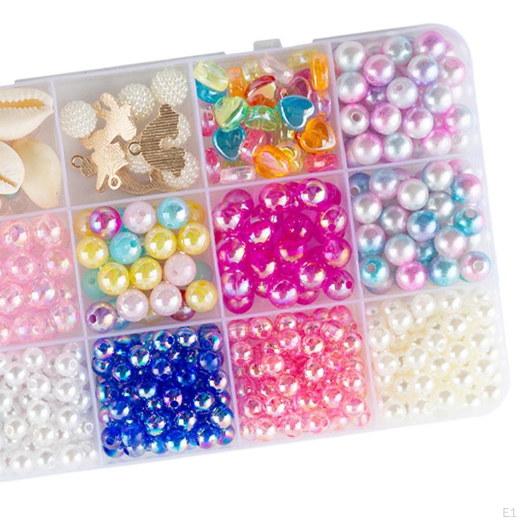 Bracelet Beads Kit 15 Grids Handmade Beading DIY Craft Loose Set