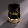 4pcs Stainless Steel Ring Set  Men's Wedding Rings Cool Spinner Black Golded 8mm Width Unisex