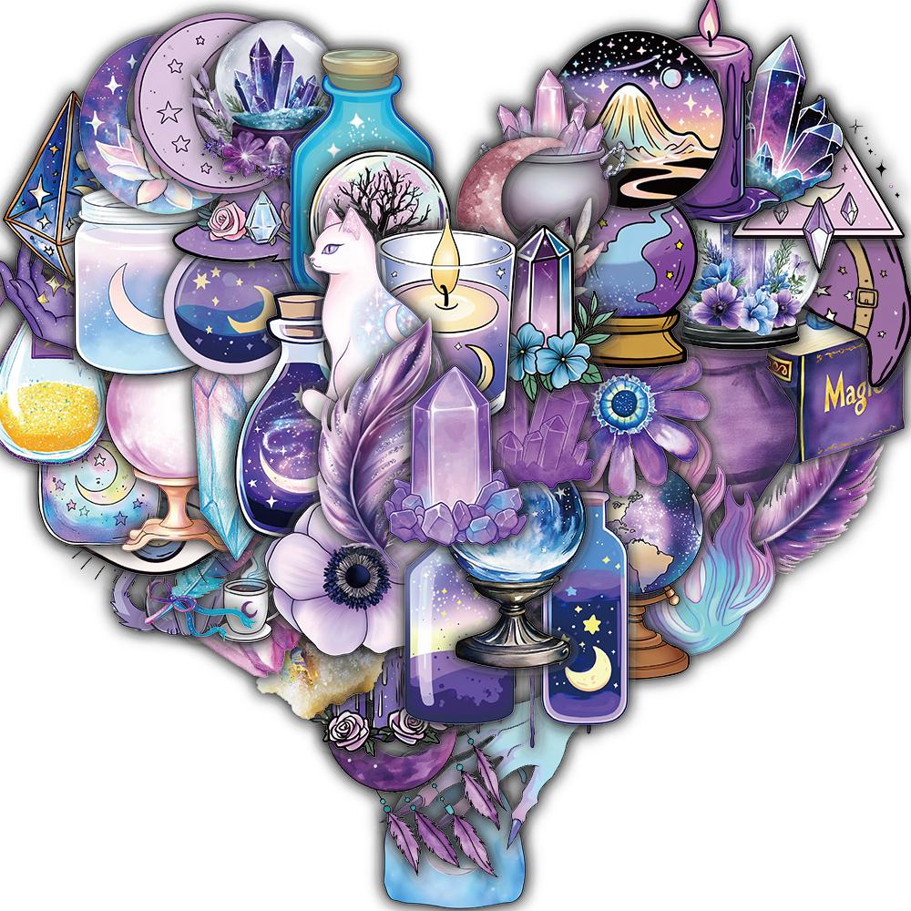 

50/100PCS Magic Witch Sticker Cartoon Stationery Waterproof PVC Graffiti Phone Laptops Notebook Scrapbook Decoration